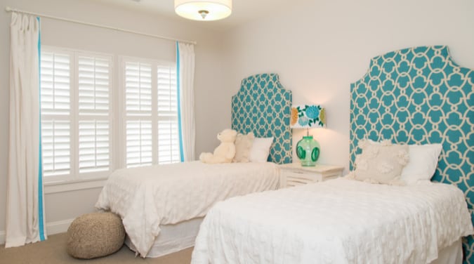 Plantation shutters in a kids bedroom